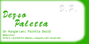 dezso paletta business card